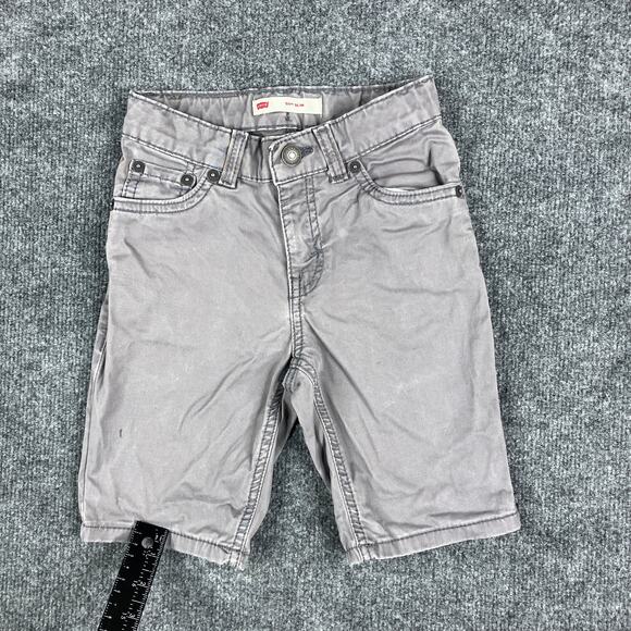 Levi’s Shorts Boys Size 7 Gray Slim Fit Adjustable Waist Casual Summer Cotton - Picture 1 of 6